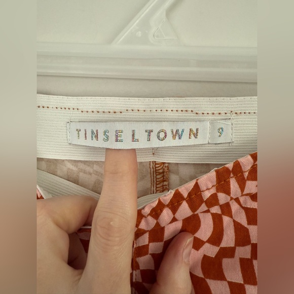 NWT Tinseltown orange plaid hi rise flare pants size 9/29 - Picture 4 of 8